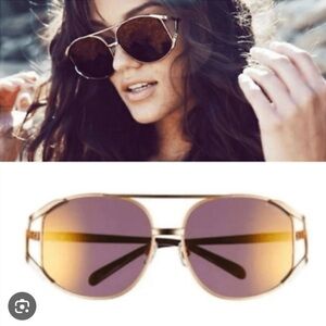 WILDFOX DYNASTY GOLD BLACK AUTHENTIC FRAMES SUNGLASSES 57-17